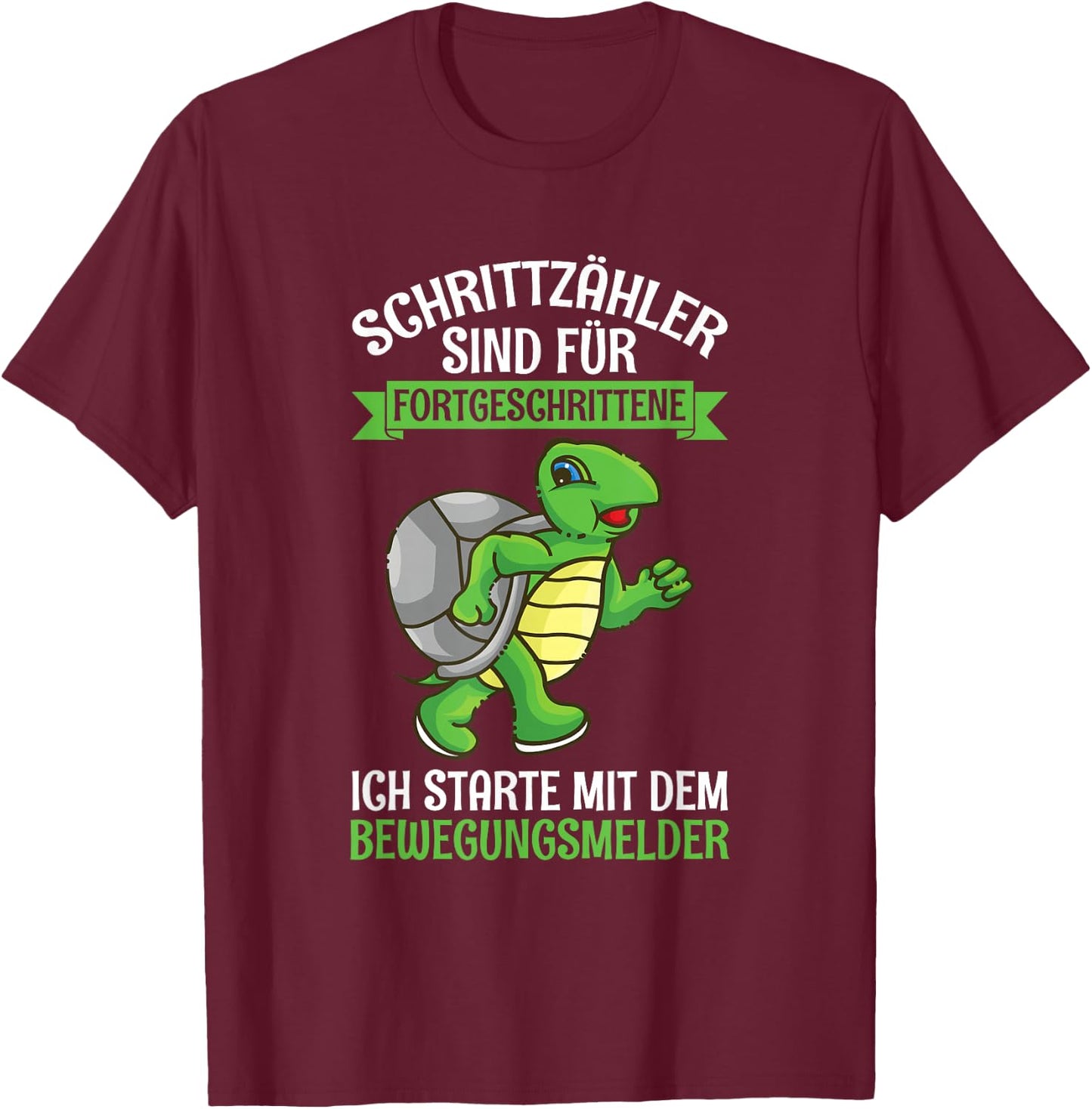 Schrittzähler Sind Für Fortgeschrittene Schildkröte Joggen T-Shirt - T-Shirt | Maroon