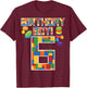 Cute 6th Birthday Gift 6 Years Old Block Building Boys Kids T-Shirt - T-Shirt | Maroon
