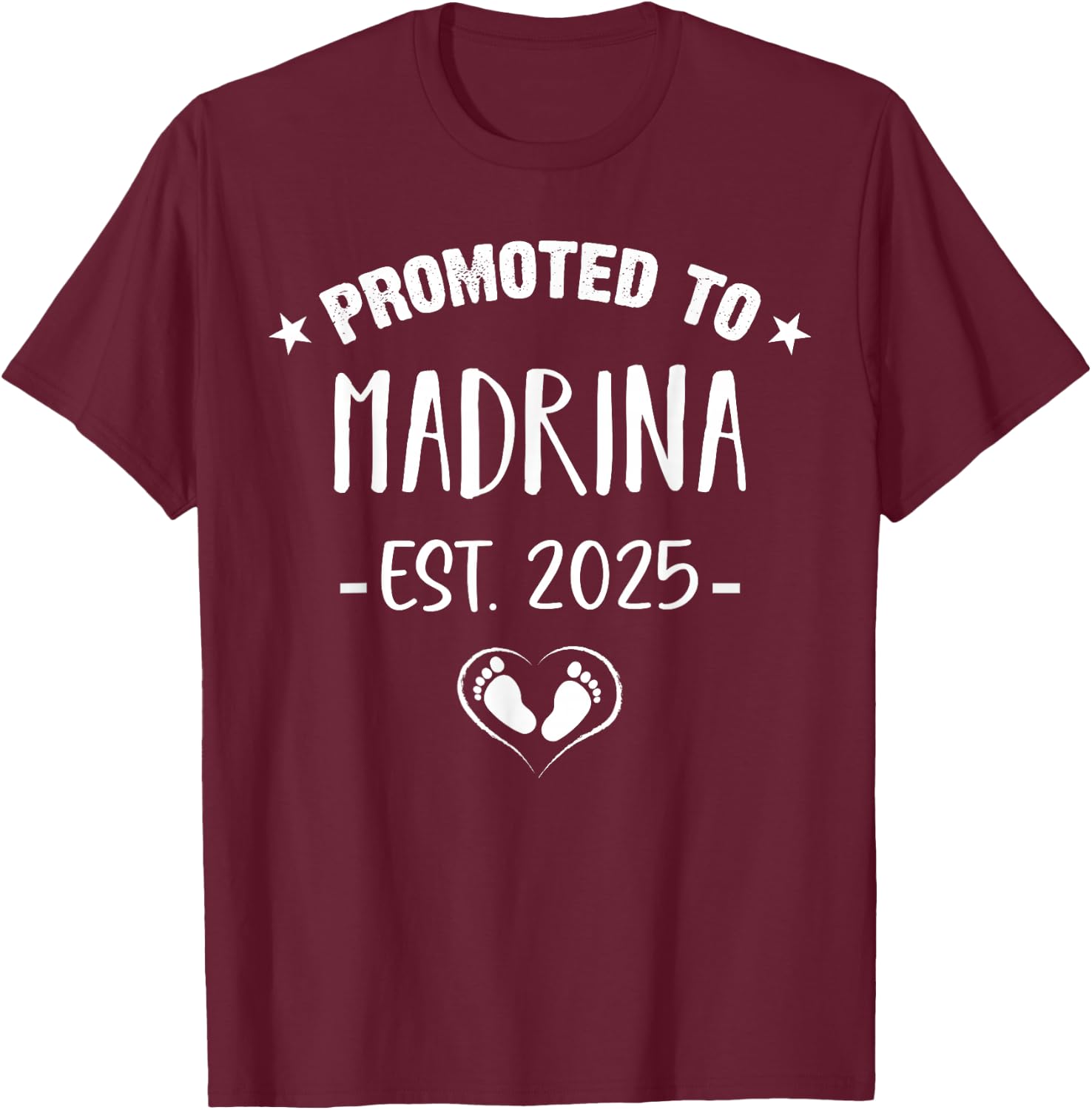 Madrina Est. 2025 Godmother Spanish Cute T-Shirt - T-Shirt | Maroon
