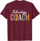 Teacher Technique Coach Leopard Design T-Shirt - T-Shirt | Maroon
