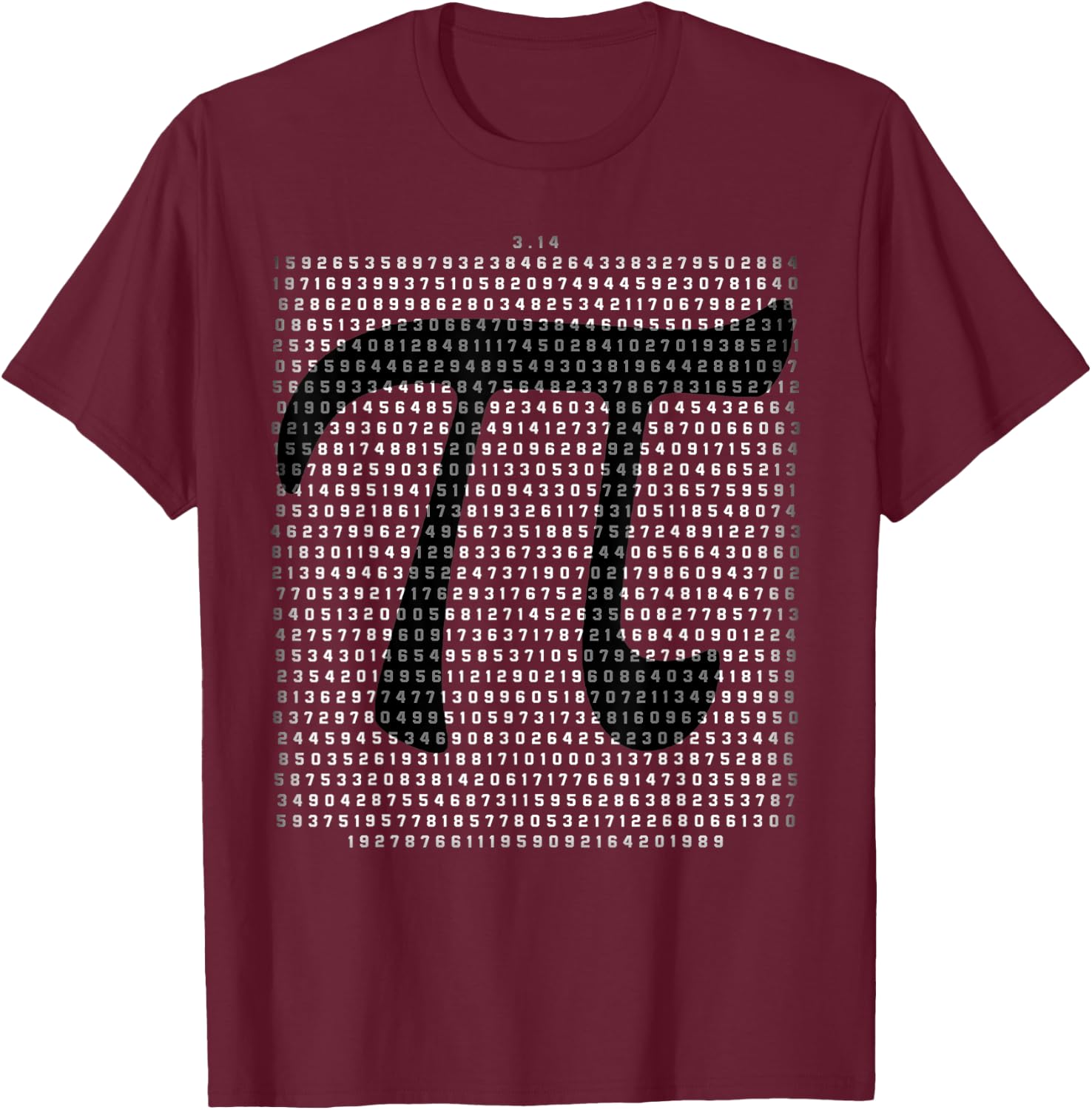1000 Digits of PI 2023 Pi Day Math Symbol Numbers Fade T-Shirt - T-Shirt | Maroon