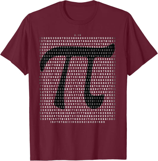 1000 Digits of PI 2023 Pi Day Math Symbol Numbers Fade T-Shirt - T-Shirt | Maroon