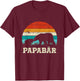 Retro Father Baby Son Daughter Bear Dad Father's Day , black T-Shirt - T-Shirt | Maroon
