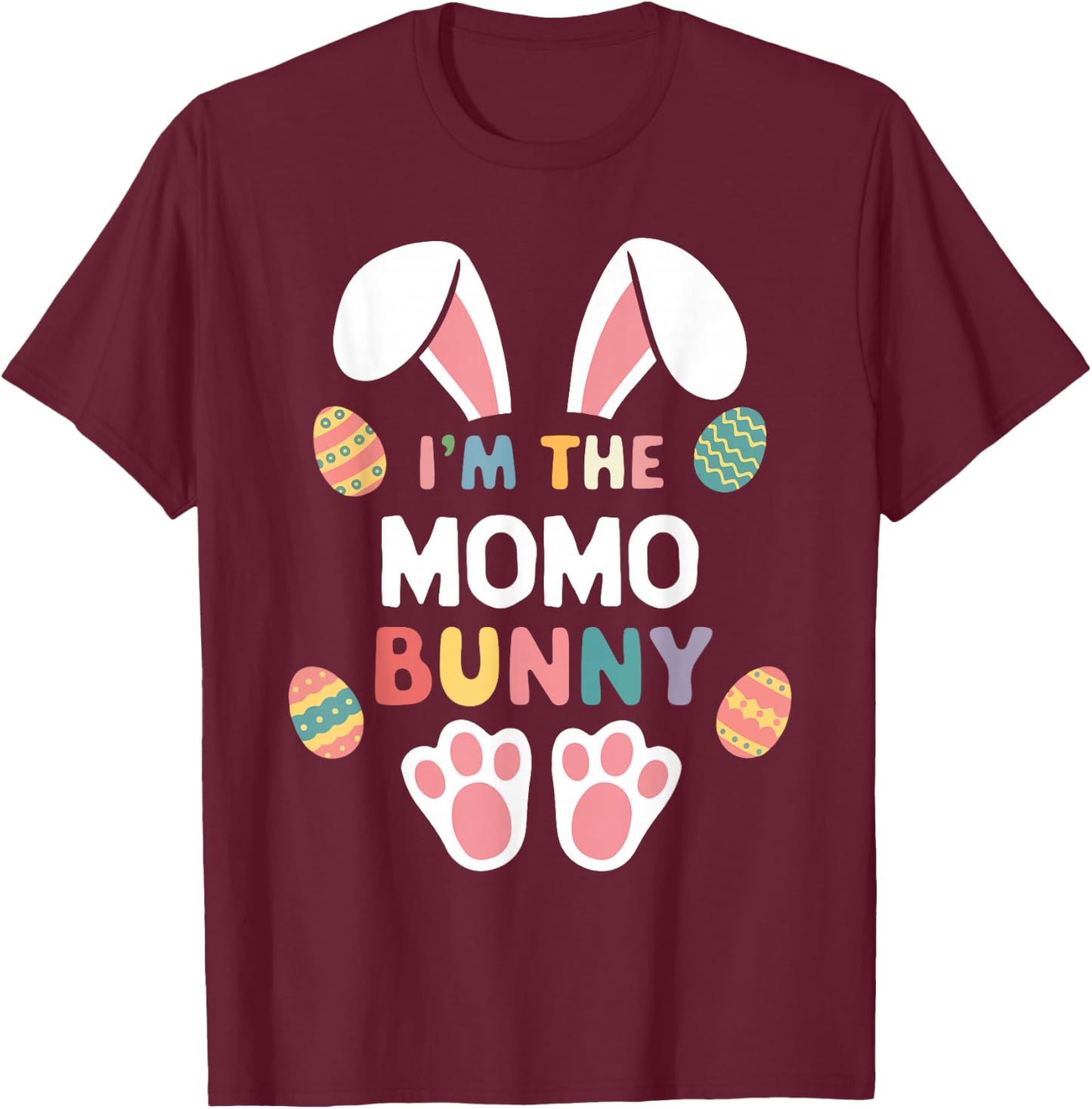 I'm The Momo Bunny Easter Matching Family T-Shirt - T-Shirt | Maroon