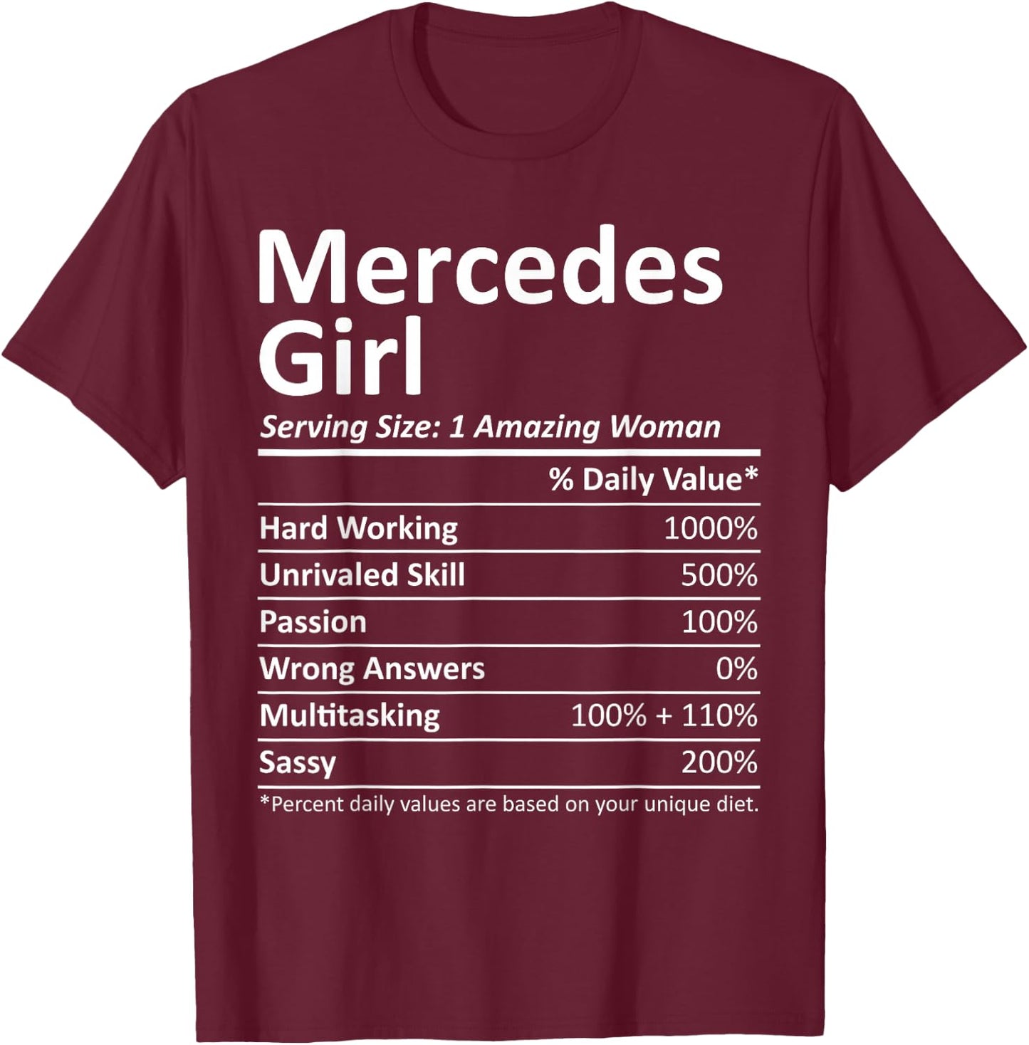 Mercedes Girl TX Texas Funny City Home Roots USA Gift T-Shirt - T-Shirt | Maroon