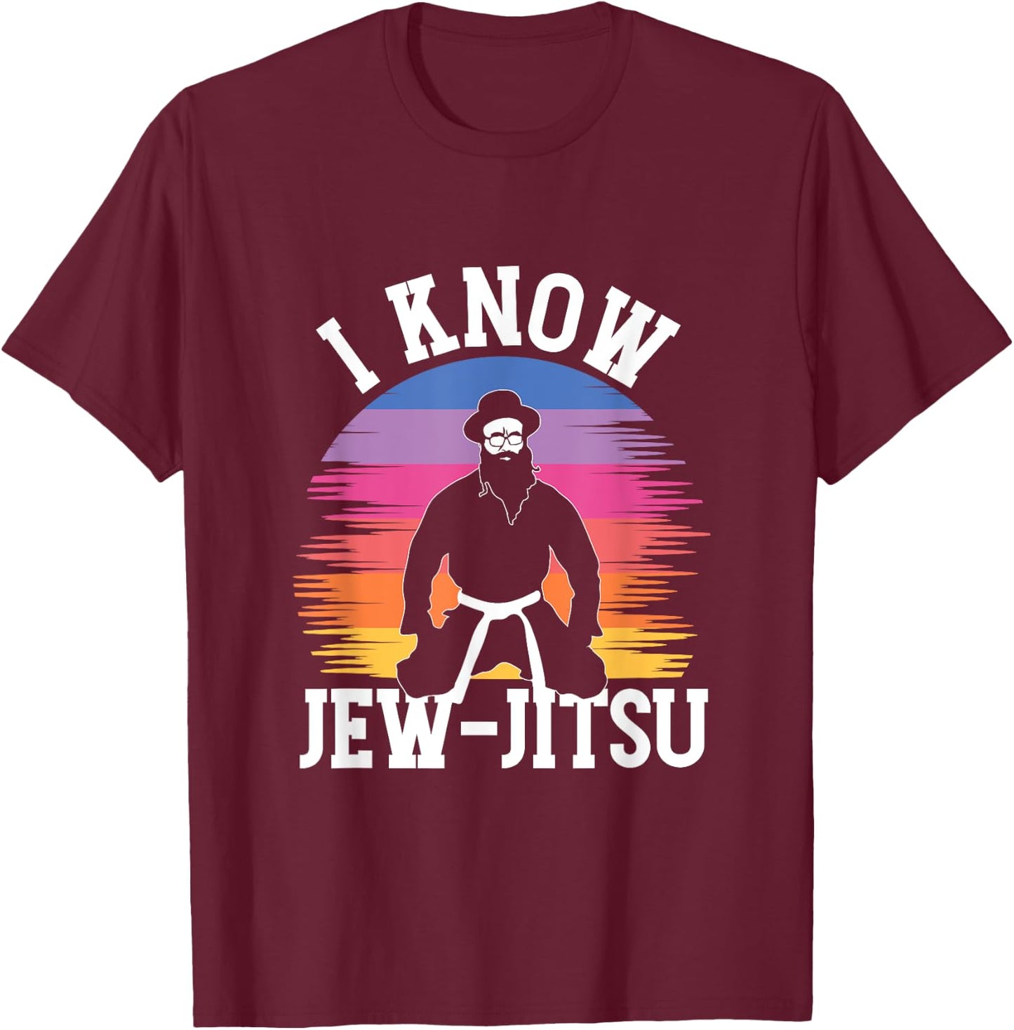 Funny I Know Jew-Jitsu | Jüdisches Judentum | Hebräisch Israel T-Shirt - T-Shirt | Maroon