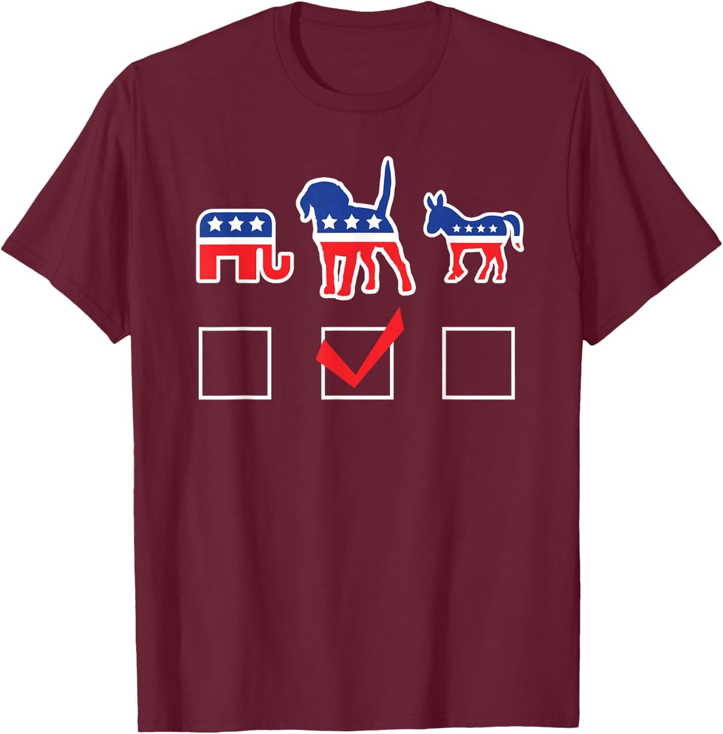 I'm voting puppy party funny dog person political T-Shirt - T-Shirt | Maroon