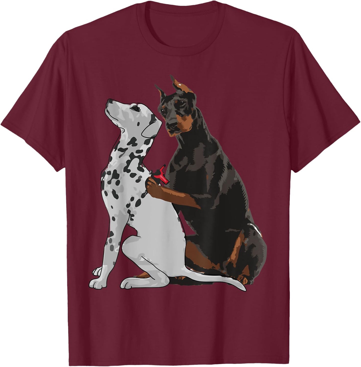 Cute Fashionable Doberman Tattooing Dalmatian Shirt Dog Gift T-Shirt - T-Shirt | Maroon