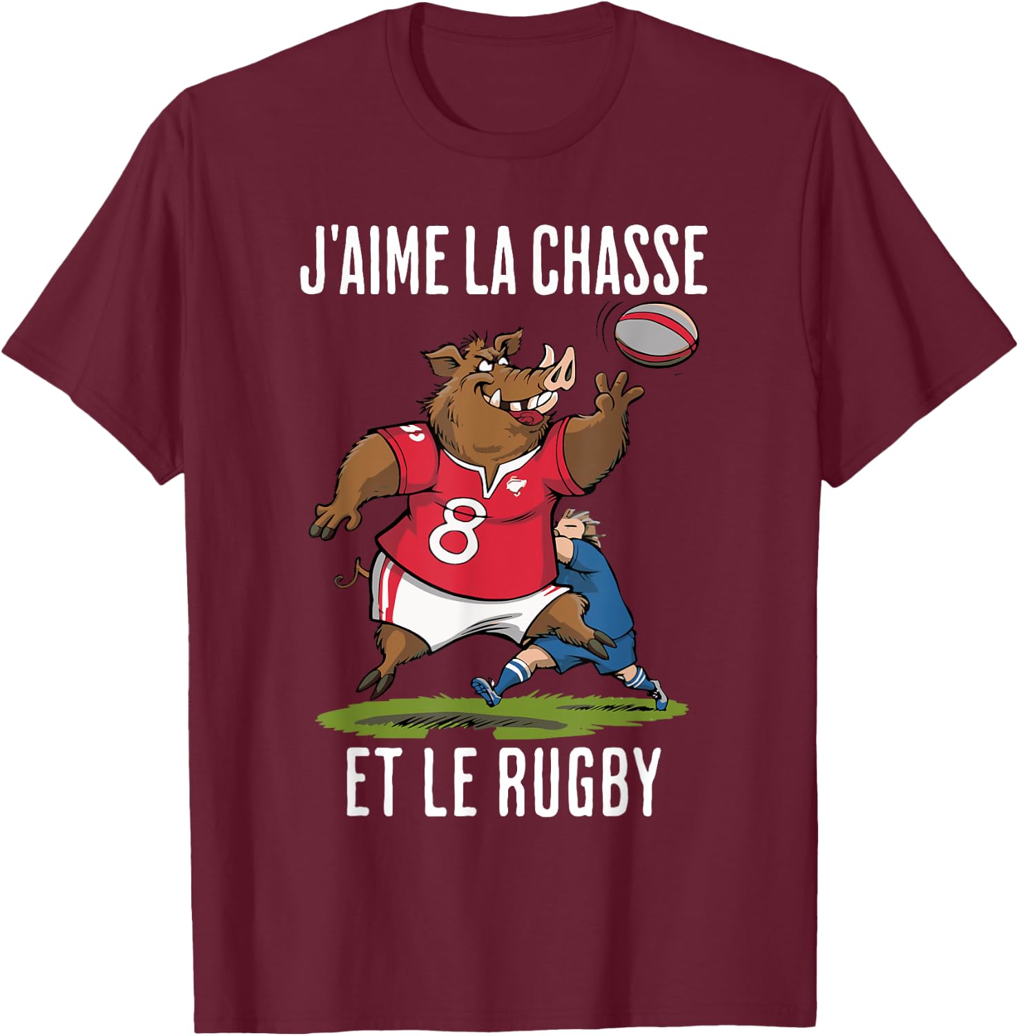 Homme Fier Chasseur et rugbyman dans l'âme T-Shirt - T-Shirt | Maroon
