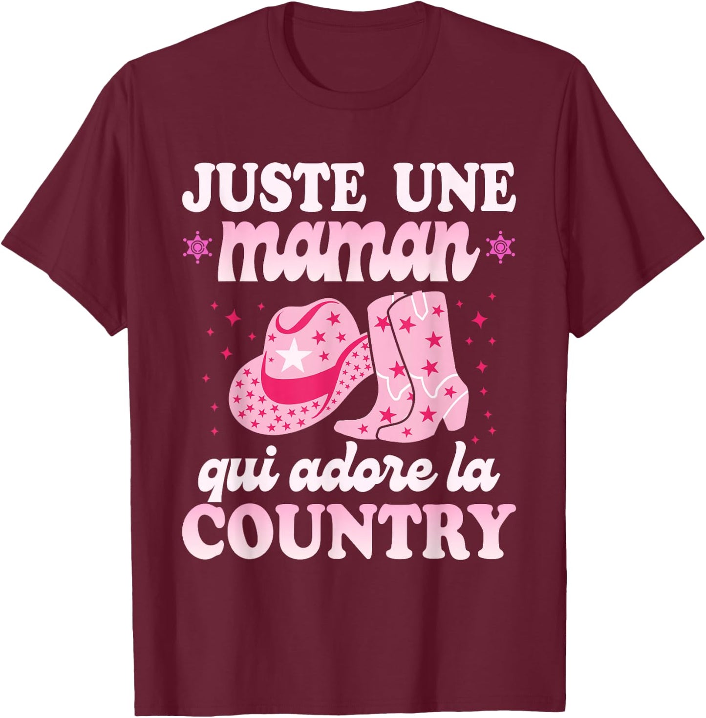 Western Woman Mom Dance Country , Black, S T-Shirt - T-Shirt | Maroon