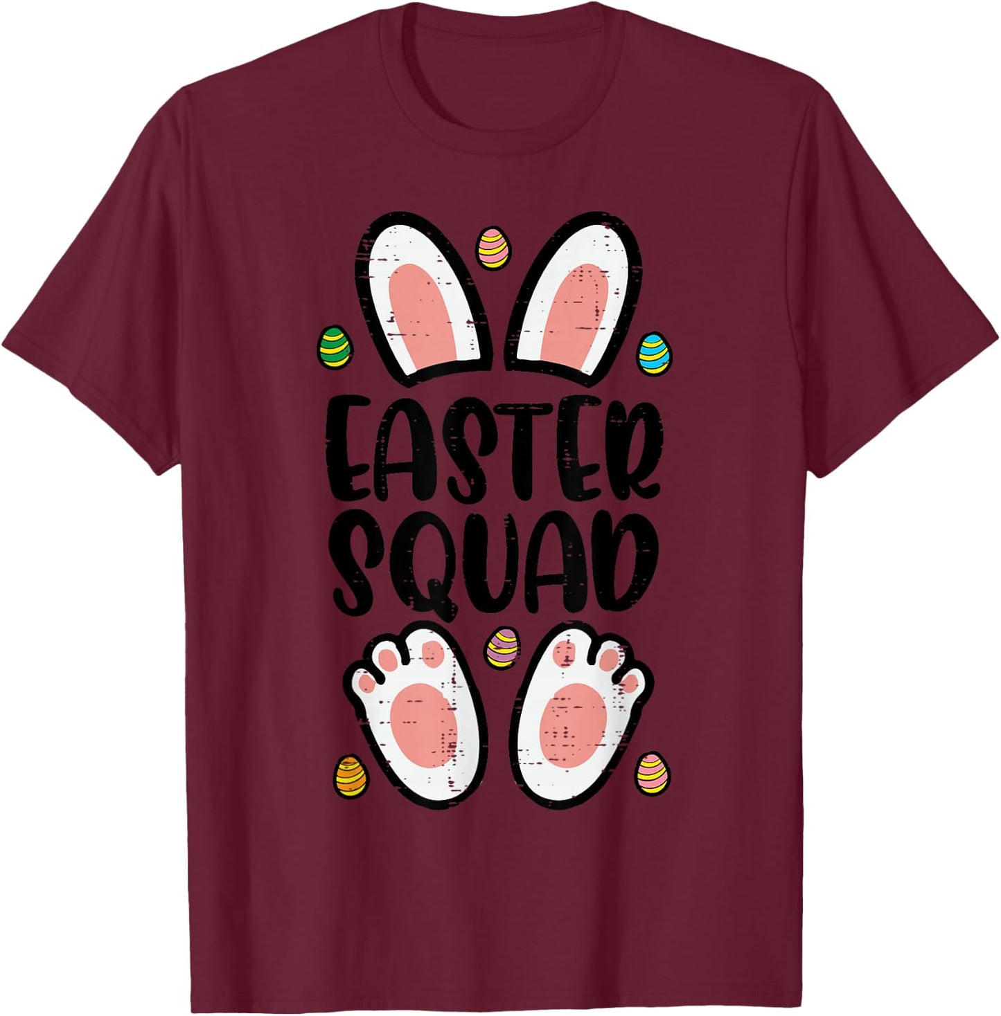Easter Squad Bunny Eggs Funny Family Matching Men Women Kids T-Shirt - T-Shirt | Maroon