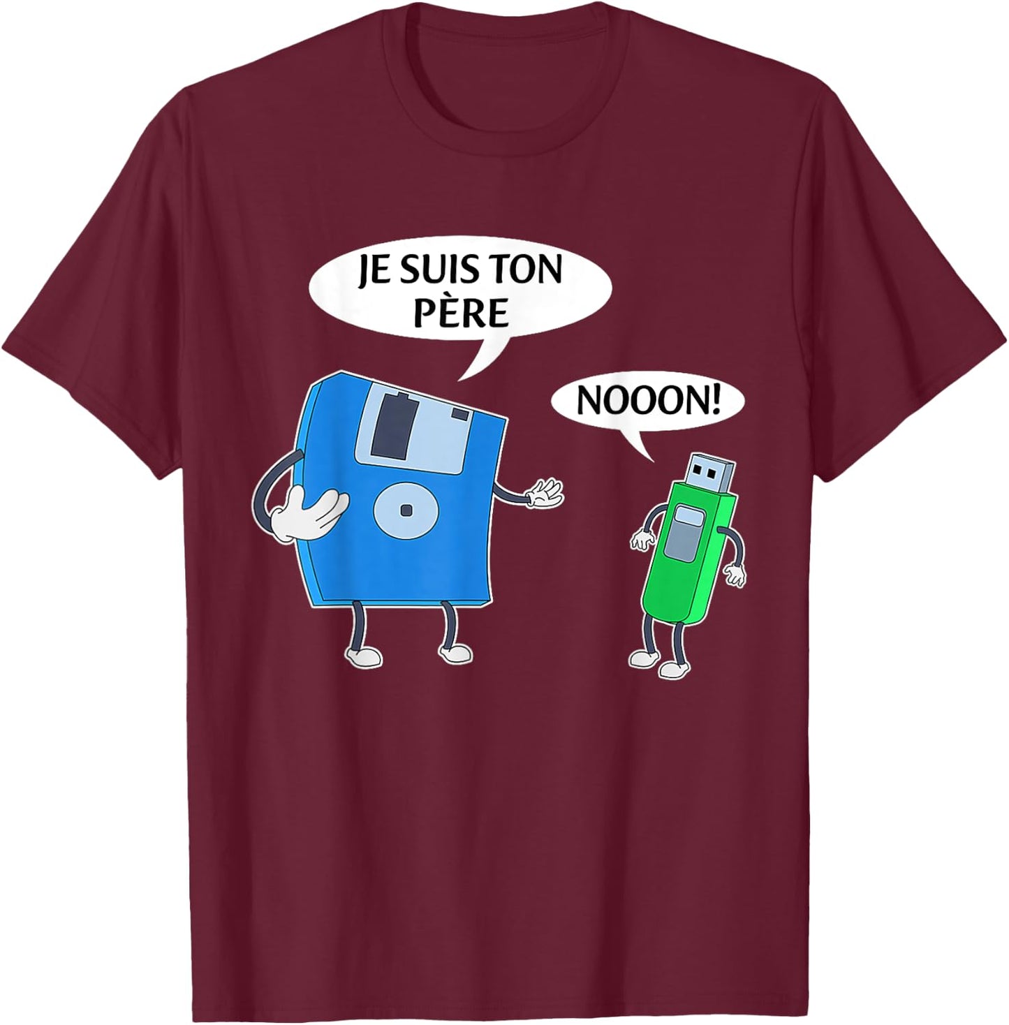 It's funny, I'm your father, the geek of USB sticks and d , Black, S T-Shirt - T-Shirt | Maroon