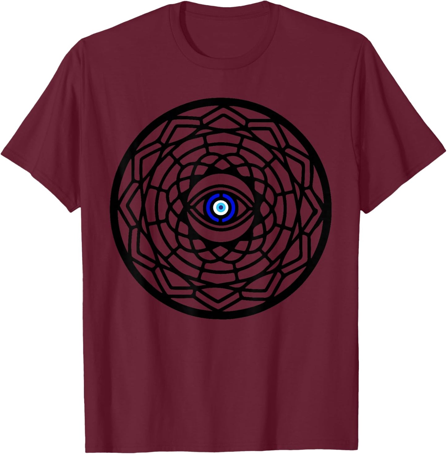 Nazar Turkish Eye Evil Eye Protection Mandala T-Shirt - T-Shirt | Maroon