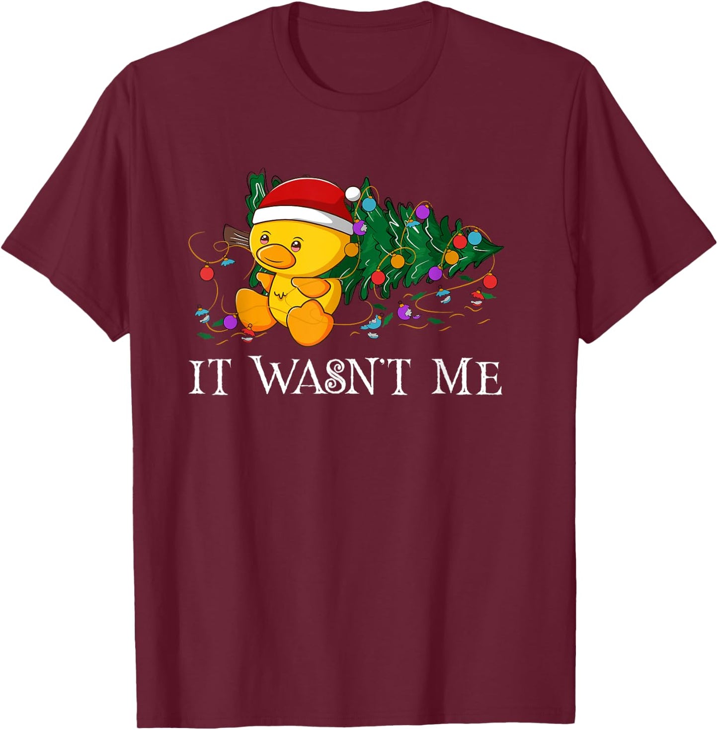 Rubber Duck Christmas Gifts for Family Xmas Rubber Duck - -Adults/Kids - Black - Short Sleeve - U-Neck - Small - Classic Fit - Modern - Cartoon - Christmas - Casual - SHIRT T-Shirt - T-Shirt | Maroon