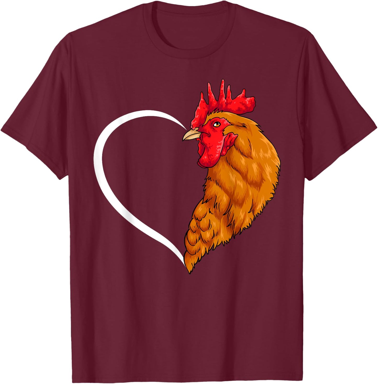 Chicken Shirts Girls Kids Heart Cute Chicken T-Shirt - T-Shirt | Maroon