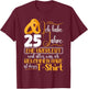 Silberhochzeit 25 Jahre Verheiratet Hochzeitstag T-Shirt - T-Shirt | Maroon