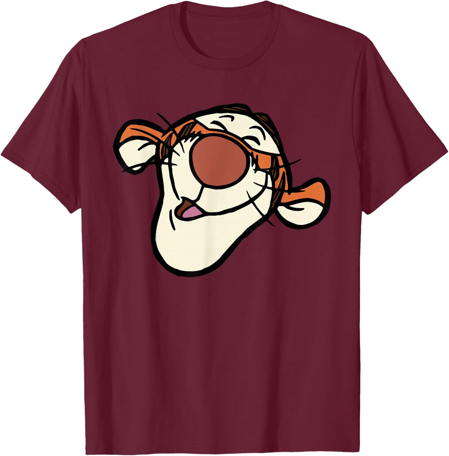 Disney Winnie the Pooh Tigger Happy Big Face Costume , black T-Shirt - T-Shirt | Maroon