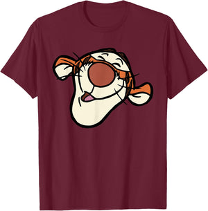 Disney Winnie the Pooh Tigger Happy Big Face Costume , black T-Shirt - T-Shirt | Maroon