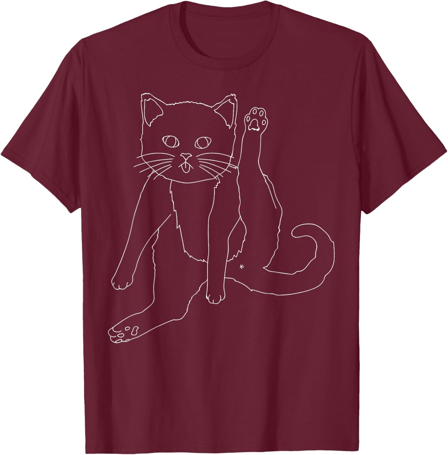 Cat Licking Butt , Funny Cat Butts T-Shirt - T-Shirt | Maroon