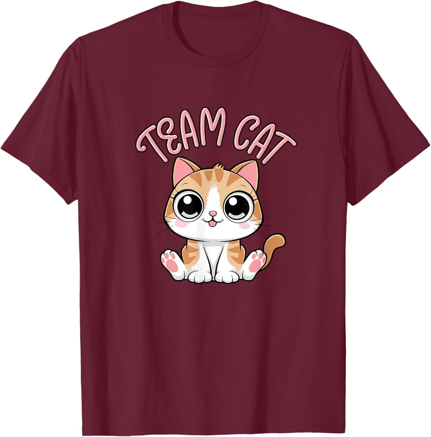 Team Cat, Cute Cat, Team Cat Kawaii, Adorable Style T-Shirt - T-Shirt | Maroon