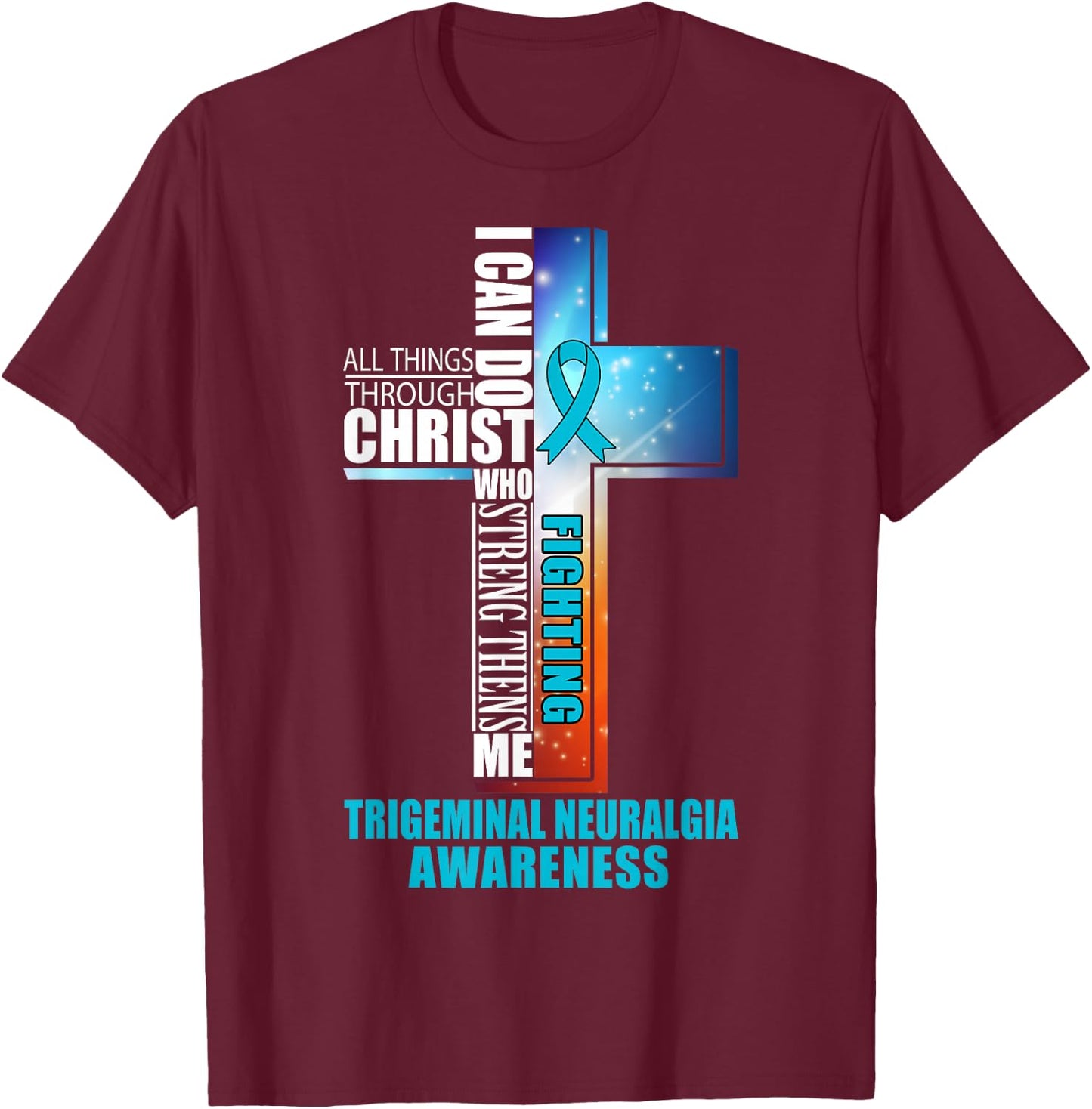 Trigeminal Neuralgia Warrior Awareness Shirt Men T-Shirt - T-Shirt | Maroon