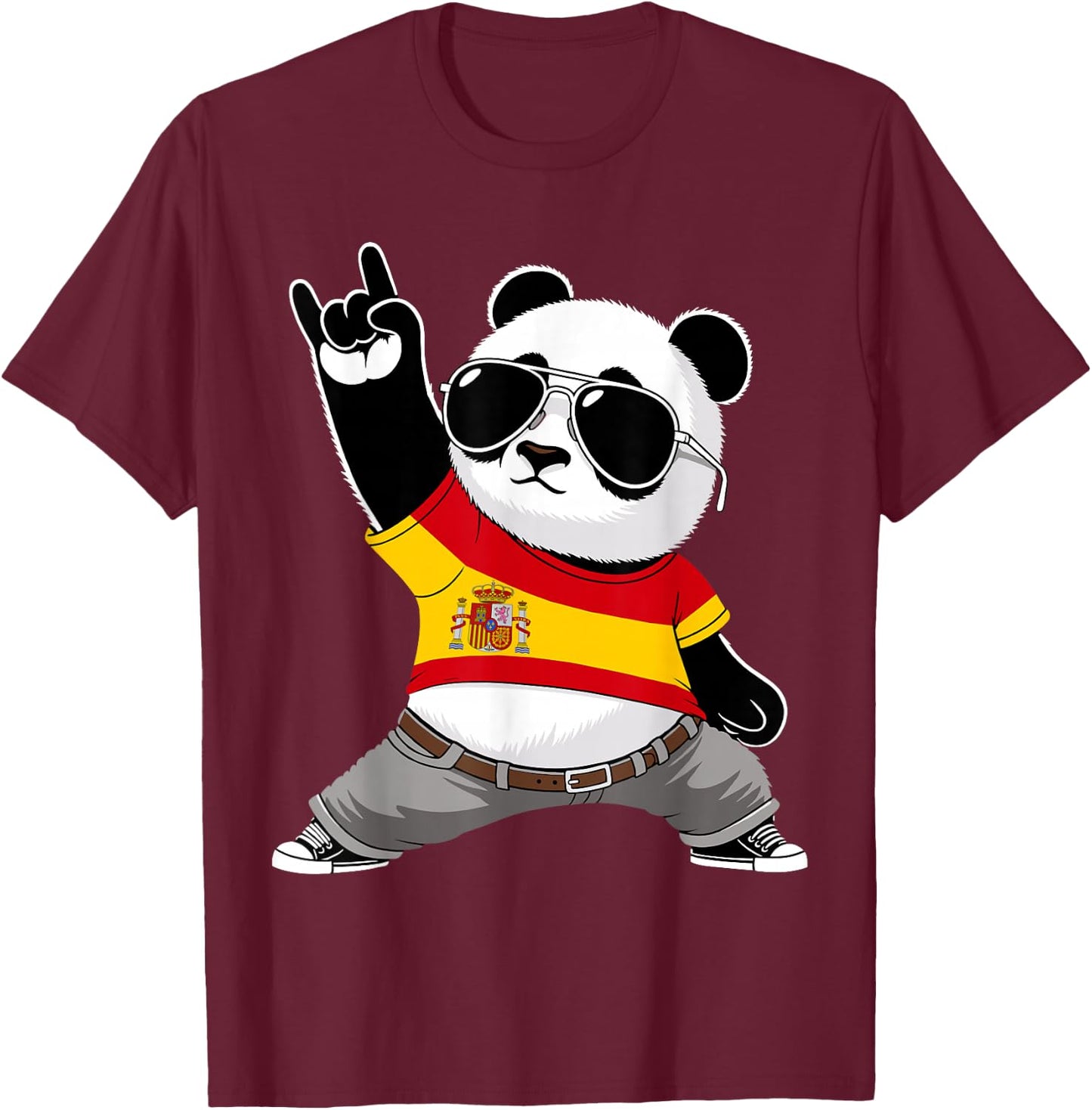 Spanische Flagge, Herren, Damen, Kinder, Spanien T-Shirt - T-Shirt | Maroon
