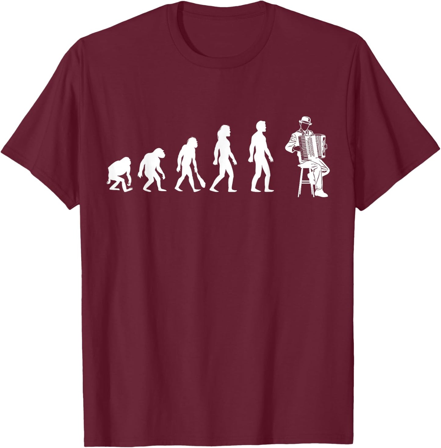 Accordeon Evolution Passion Men Women Child , Black, S T-Shirt - T-Shirt | Maroon