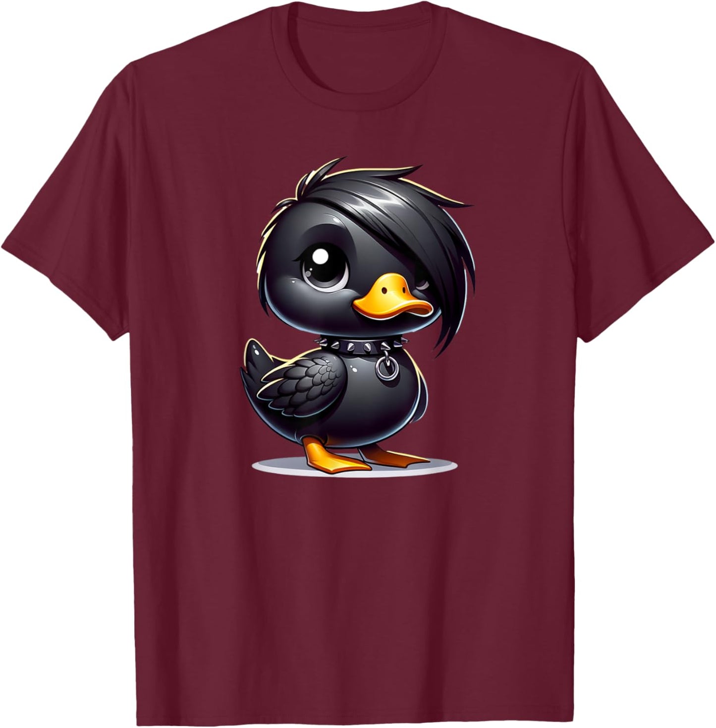 Gothic Duck Dark Gothic Fantasy T-Shirt - T-Shirt | Maroon