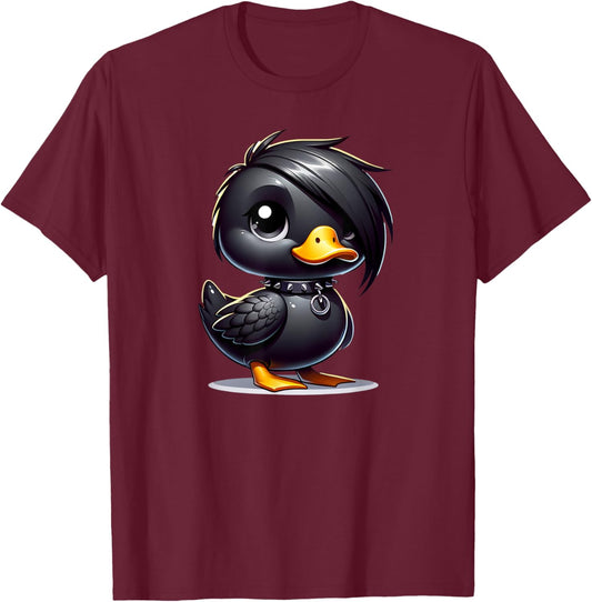 Gothic Duck Dark Gothic Fantasy T-Shirt - T-Shirt | Maroon