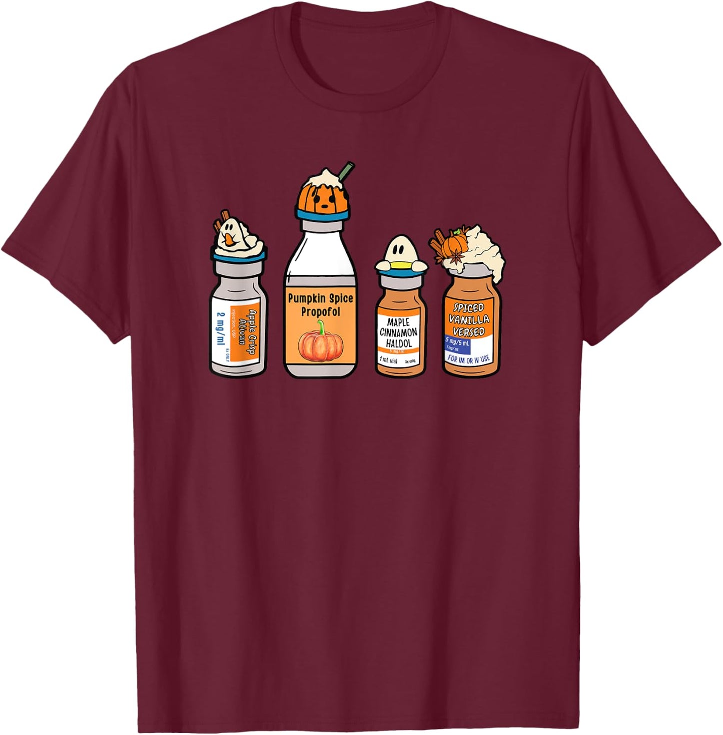 Funny Halloween Crna Pacu ER ED ICU Cricital Care Nurse T-Shirt - T-Shirt | Maroon