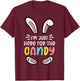 Easter Im Just Here For The Candy Bunny Rabbit Girls Kids T-Shirt - T-Shirt | Maroon