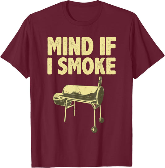 Funny BBQ Art Women Grilling Meat Smoking Barbecue T-Shirt - T-Shirt | Maroon