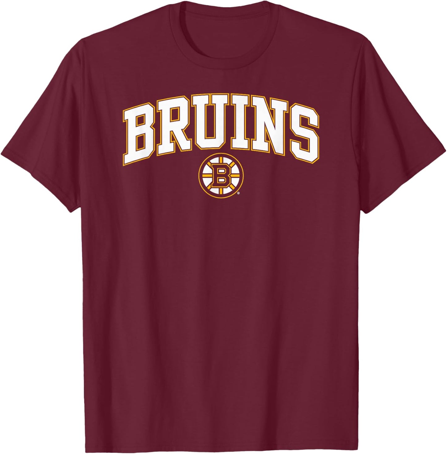 Boston Bruins Arch Over Black Officially Licensed T-Shirt - T-Shirt | Maroon