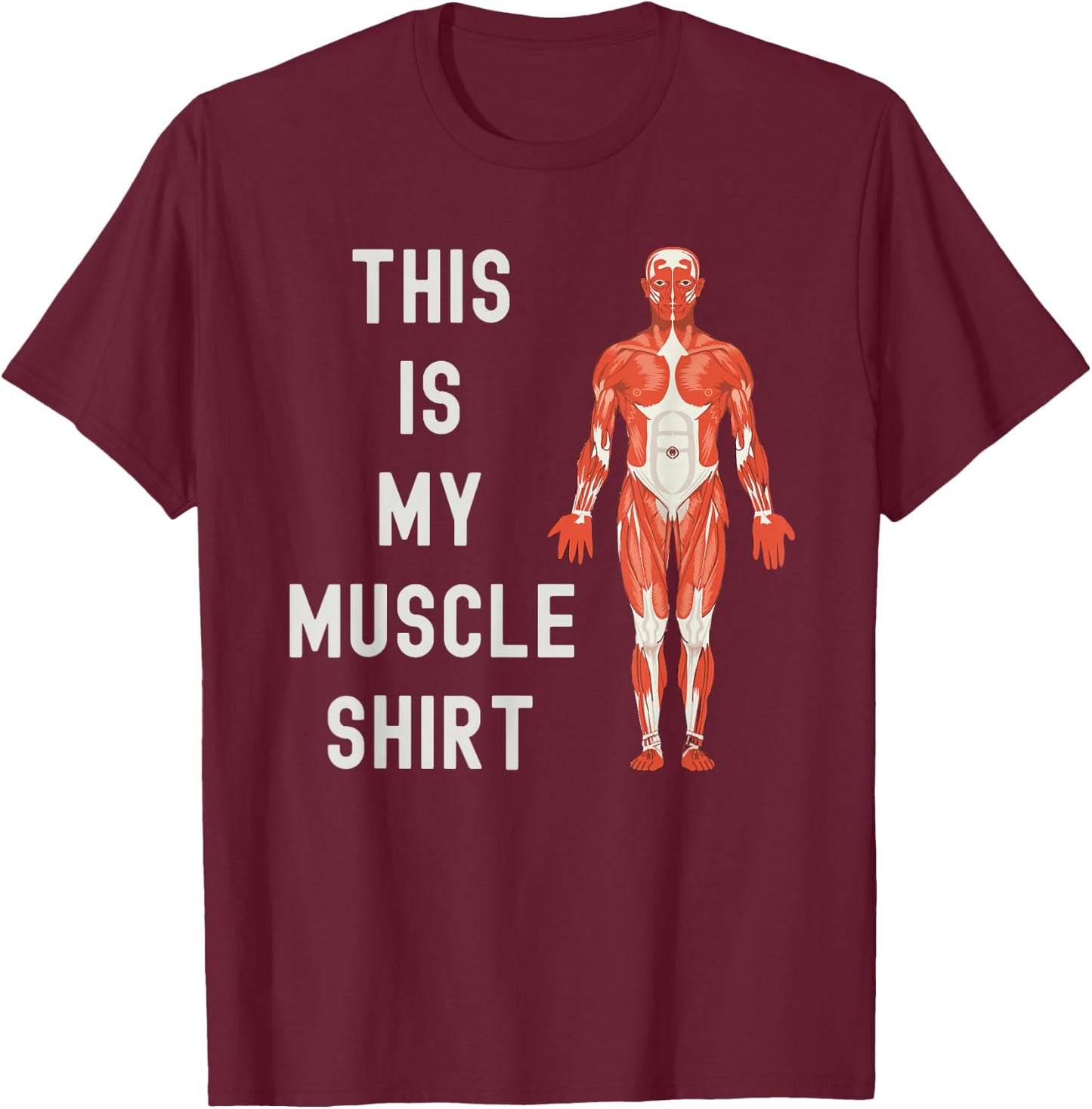 This Is My Muscle Shirt - Geeky Workout, Weight Lifting T-Shirt - T-Shirt | Maroon