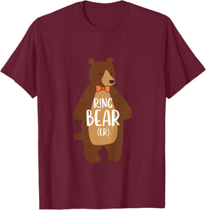 Ring Bear(er) Cute Bear Ring Bearer Proposal Baby Wedding T-Shirt - T-Shirt | Maroon