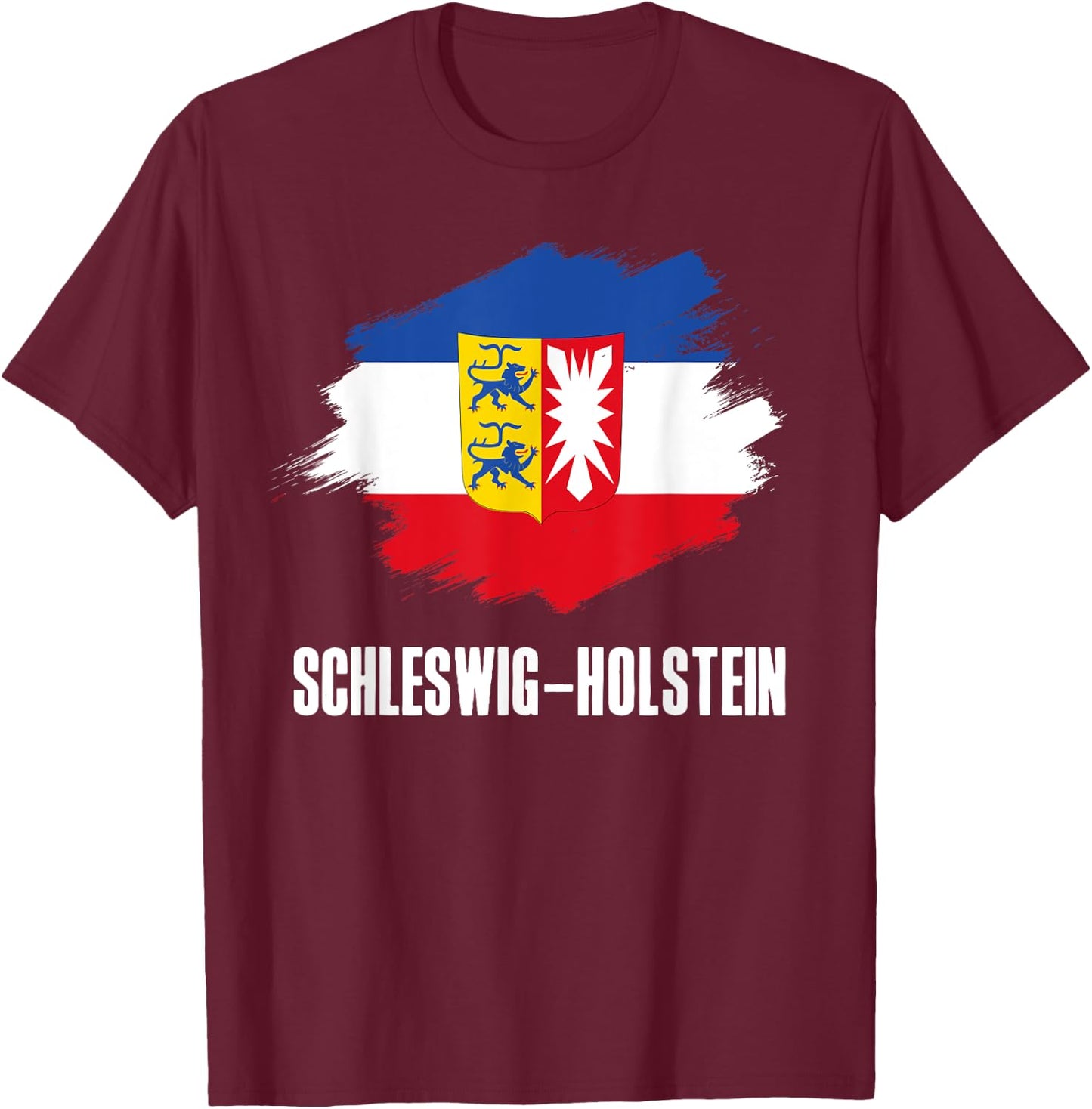 Schleswig-Holstein Flagge Bundesländerflagge Kiel T-Shirt - T-Shirt | Maroon