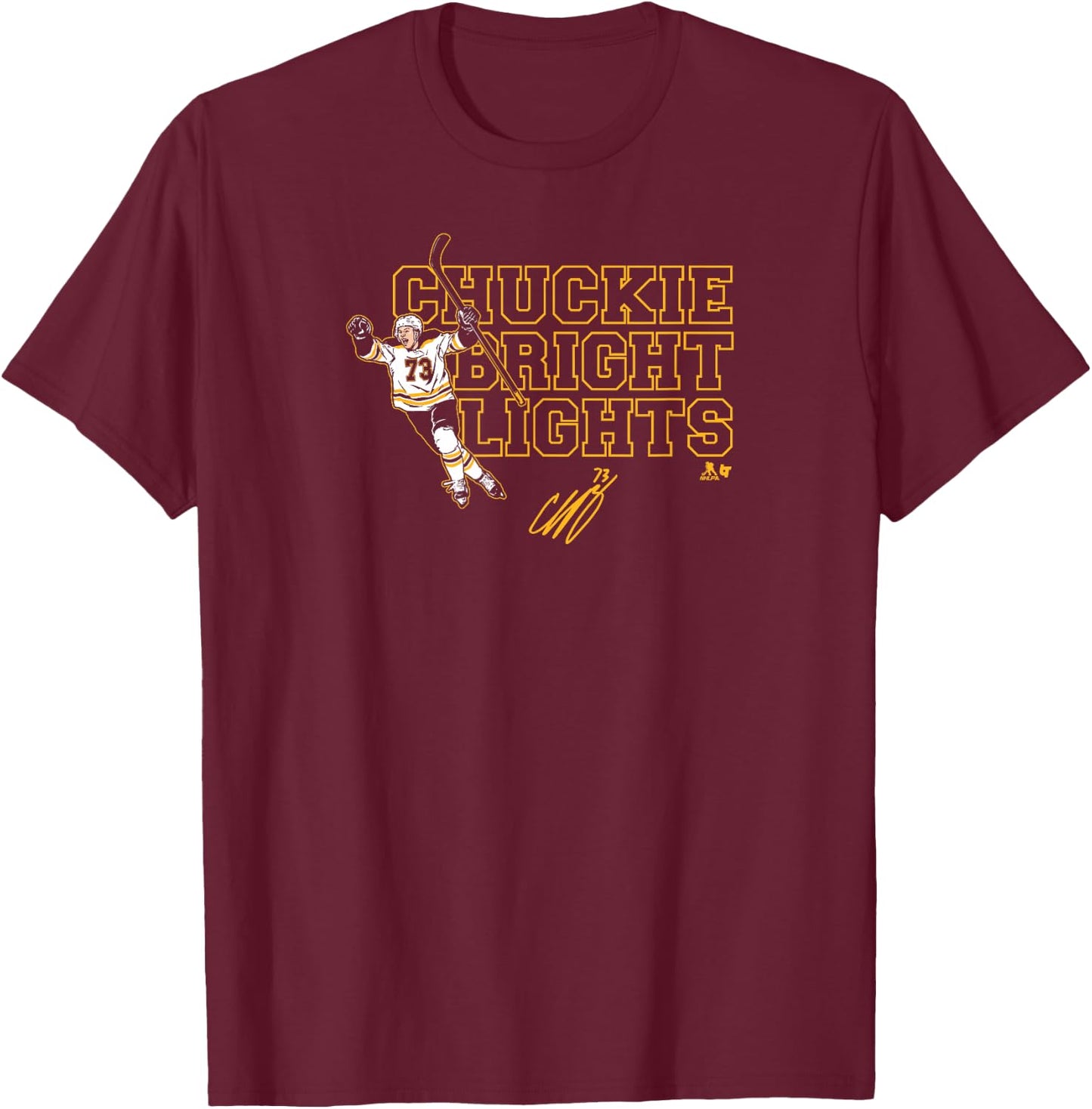Charlie McAvoy - Chuckie Bright Lights - Boston Hockey T-Shirt - T-Shirt | Maroon
