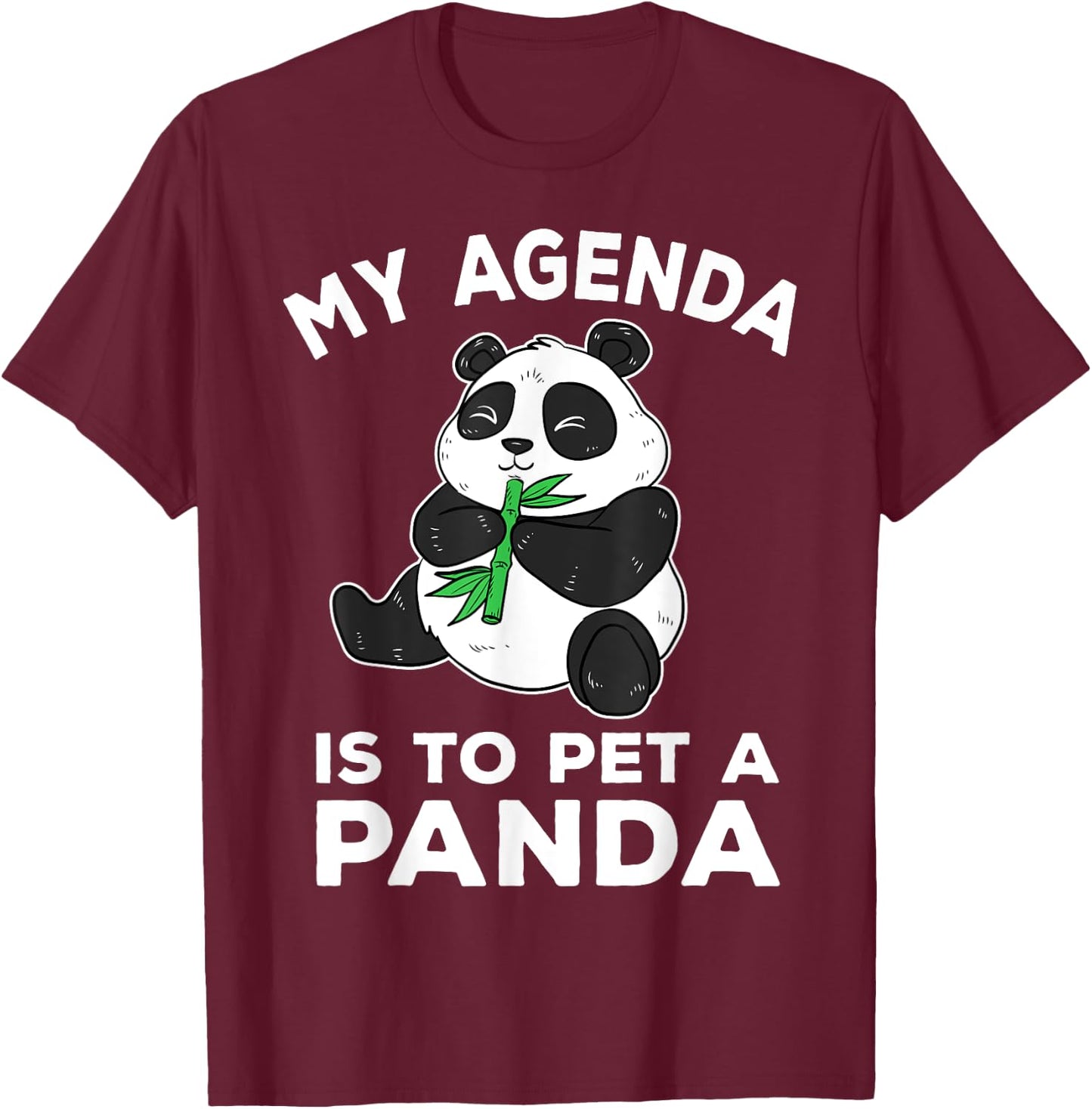 Panda Bear Pet Bamboo Forest Wlidlife China Zookeeper Giant T-Shirt - T-Shirt | Maroon
