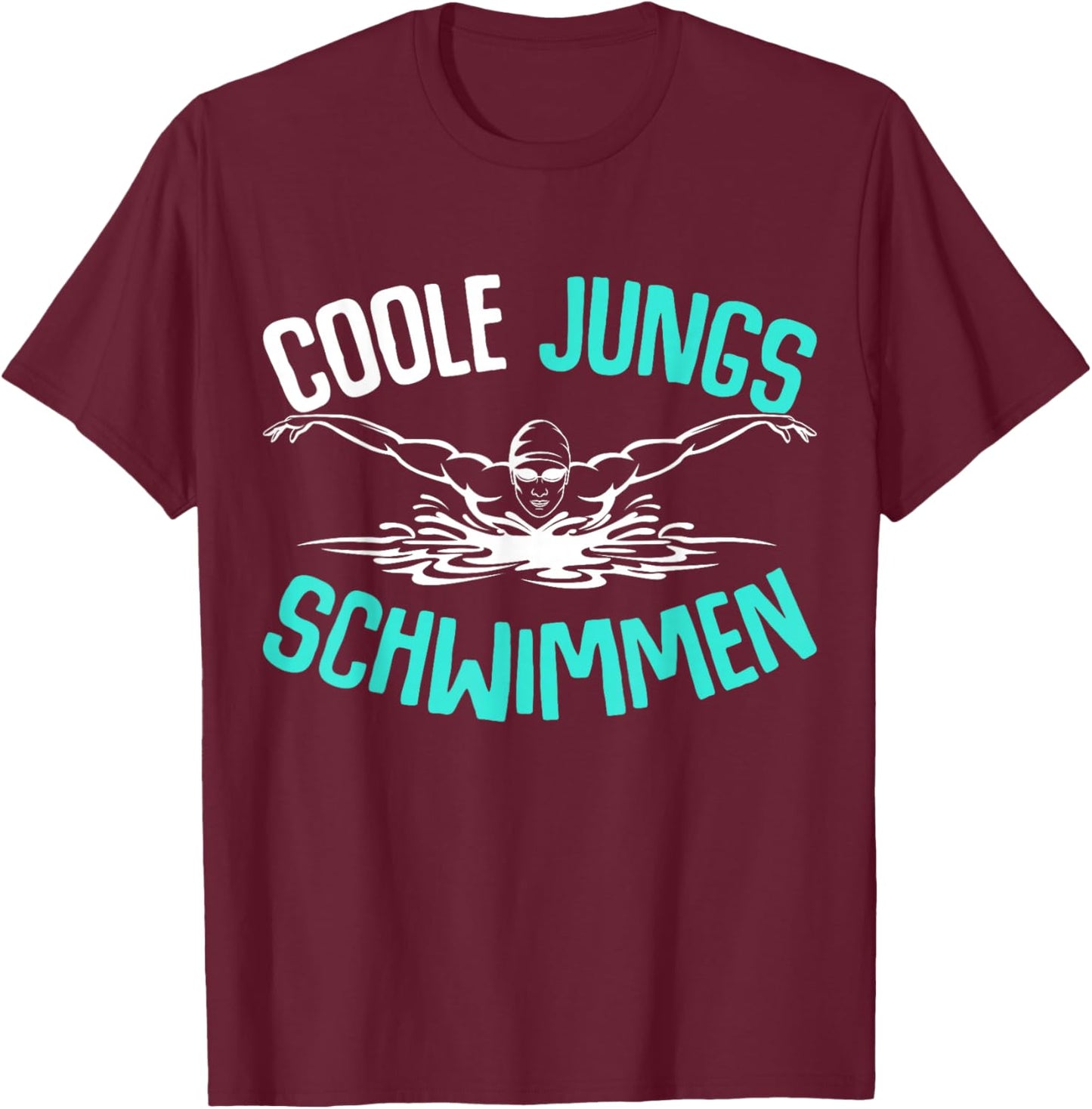 Coole Jungs Schwimmen Schwimmer Schwimm Kinder Jungen T-Shirt - T-Shirt | Maroon