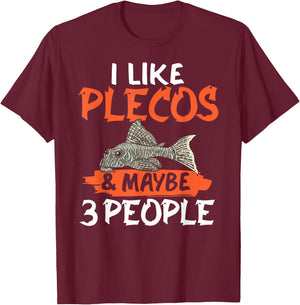 Plecostomus Pleco Fish Aquarium Food Tank Zebra Cave T-Shirt - T-Shirt | Maroon
