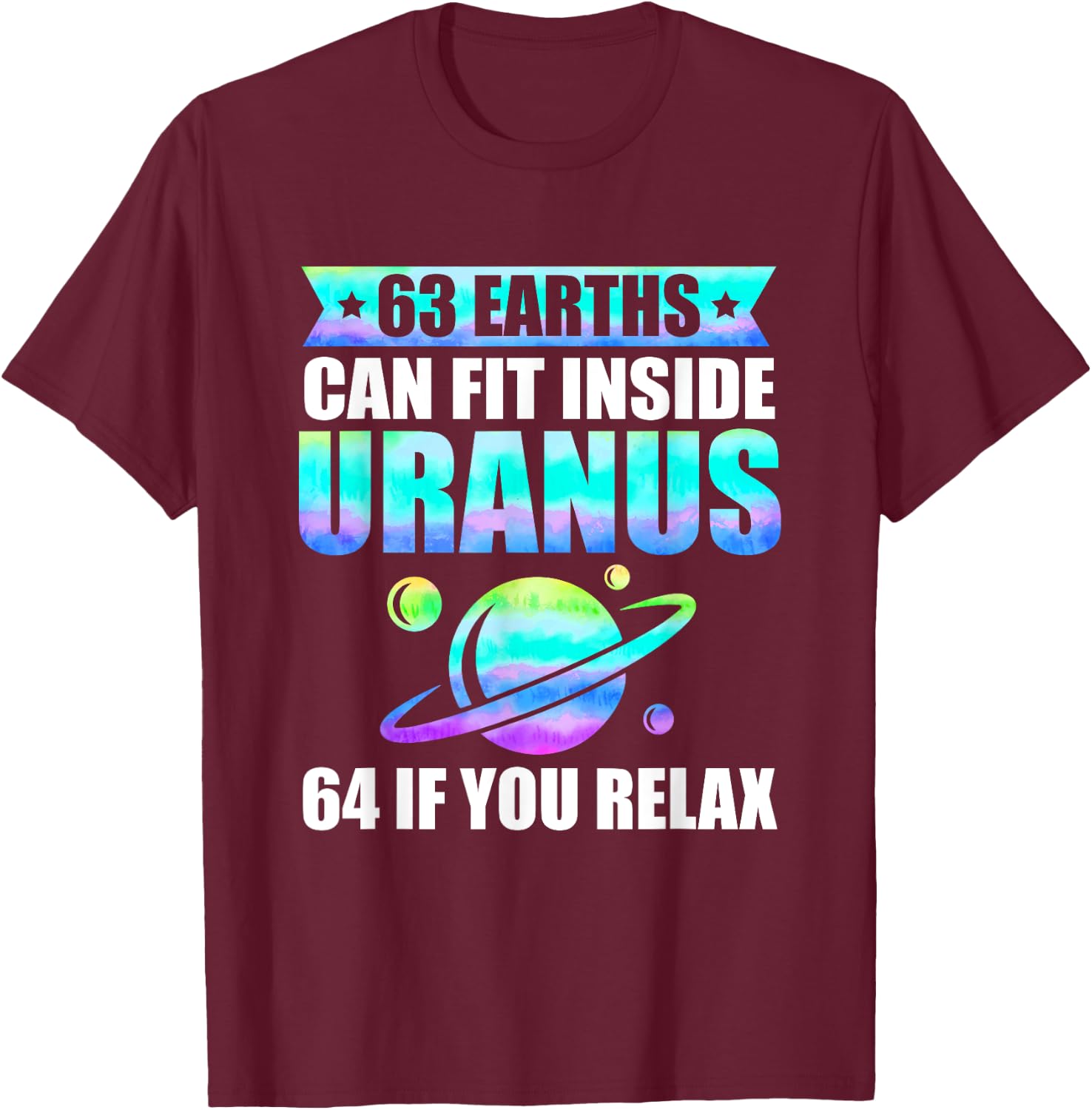Funny Astronomy Uranus Astronomer Astrophysics T-Shirt - T-Shirt | Maroon