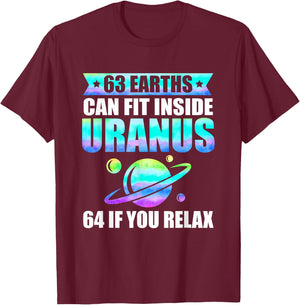 Funny Astronomy Uranus Astronomer Astrophysics T-Shirt - T-Shirt | Maroon