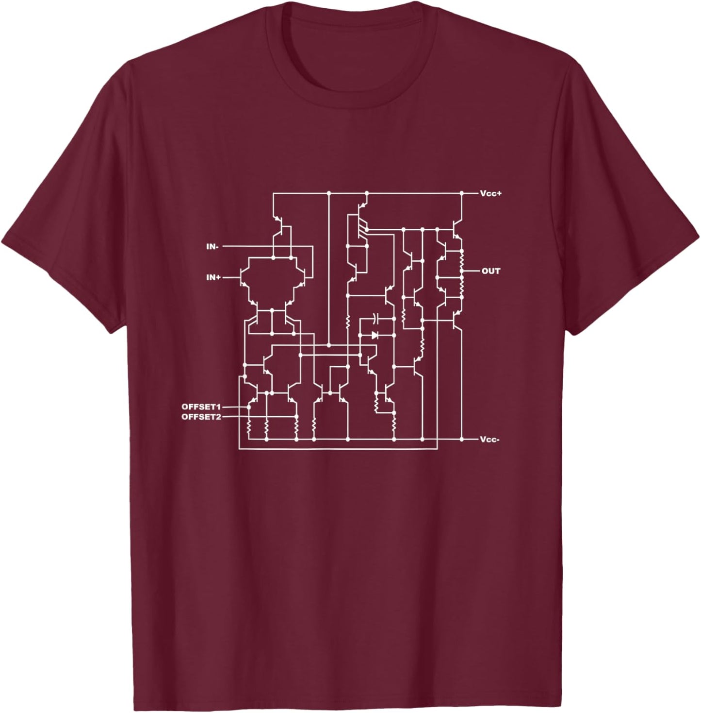 Op-Amp Men Women Kids T-Shirt - T-Shirt | Maroon