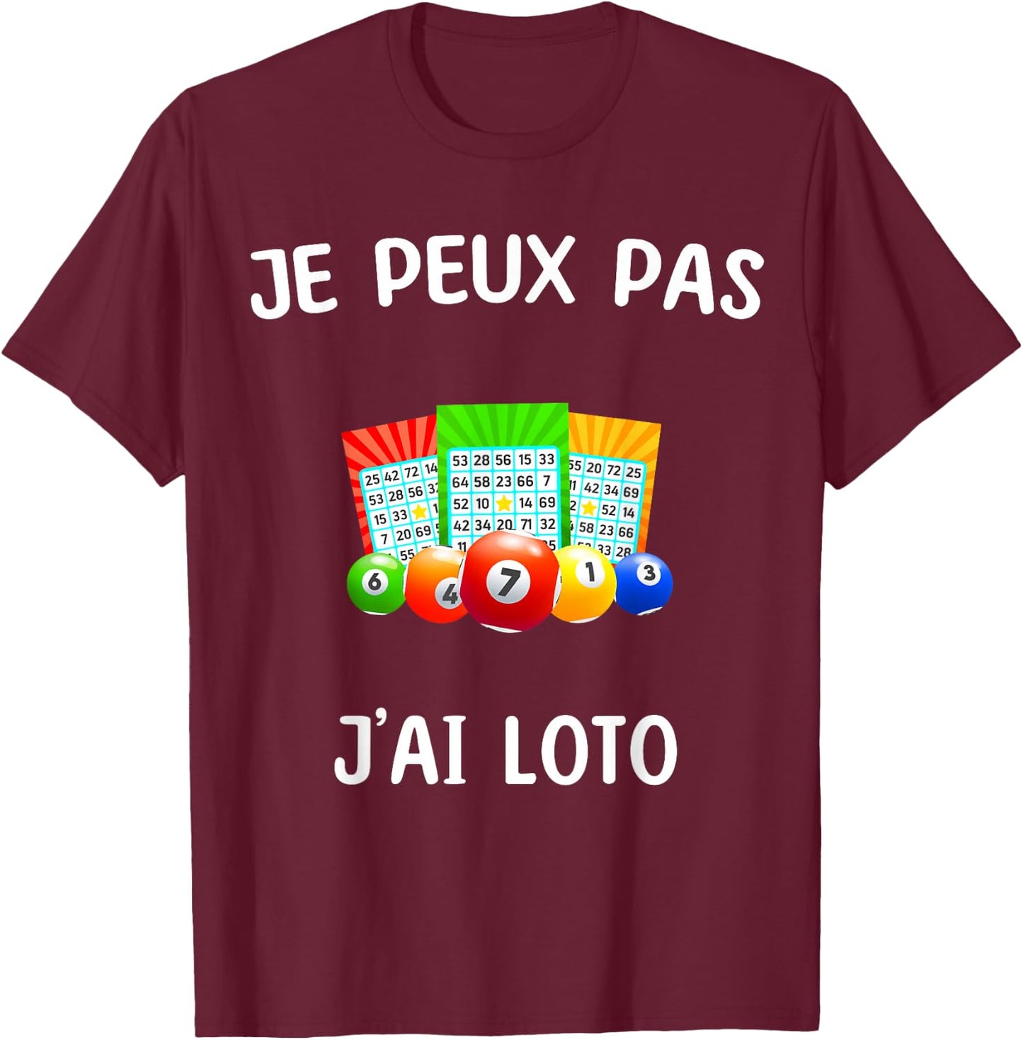 I Can't Have Loto , Black, S T-Shirt - T-Shirt | Maroon