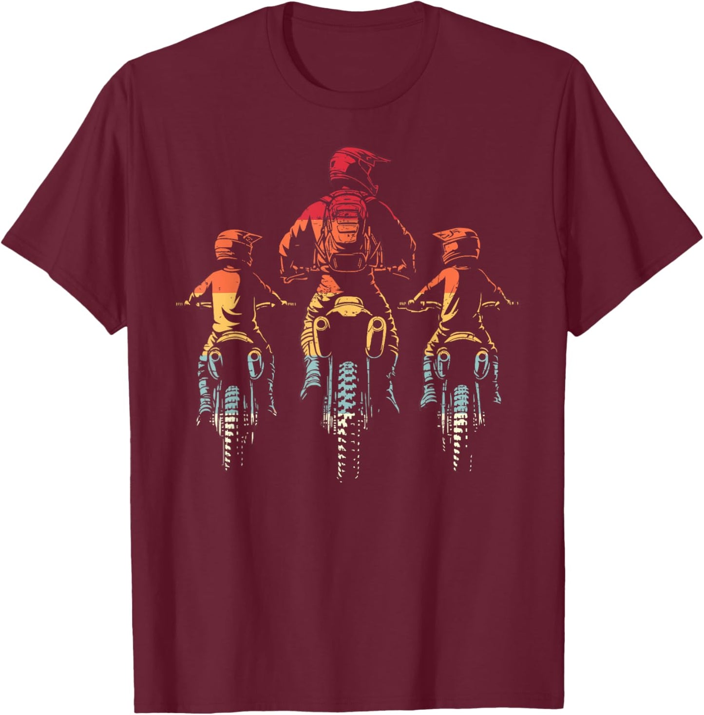 Dad Motocross Lover Father's Day MotoDad of 2 Kids T-Shirt - T-Shirt | Maroon