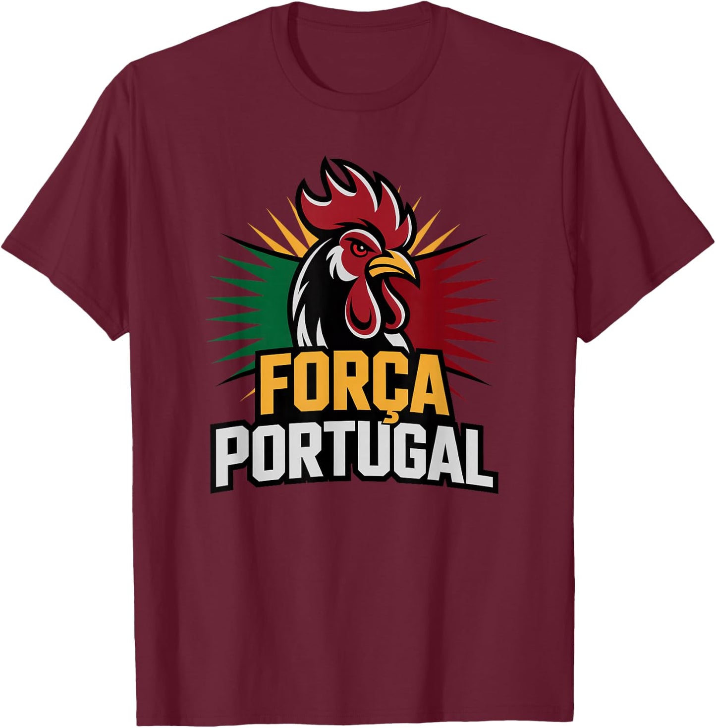 Proud Sempre FORÇA Portugal Country Favorite Cheer Game Day T-Shirt - T-Shirt | Maroon