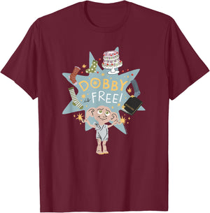 Harry Potter: Deathly Hallows 2 Dobby is Free Sketch T-Shirt - T-Shirt | Maroon