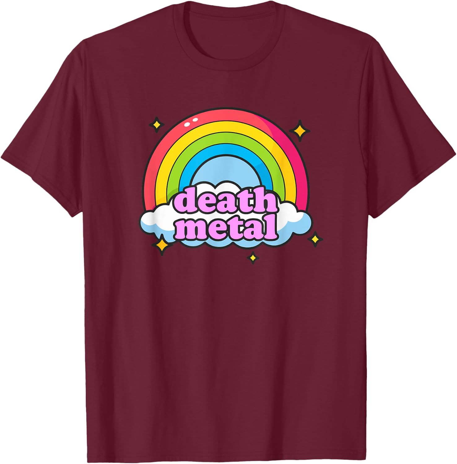 Pink Death Metal - Rainbow Friendly T-Shirt - T-Shirt | Maroon