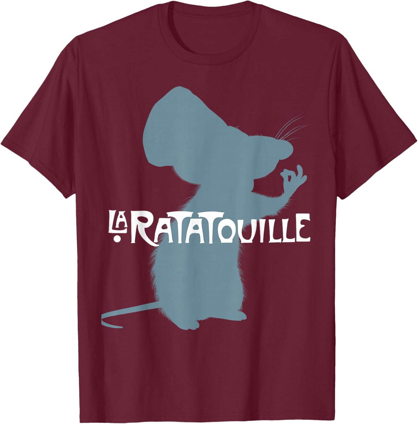 Disney Pixar Ratatouille Remy Chef's Kiss Silhouette T-Shirt - T-Shirt | Maroon