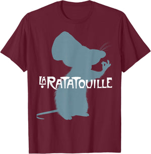 Disney Pixar Ratatouille Remy Chef's Kiss Silhouette T-Shirt - T-Shirt | Maroon
